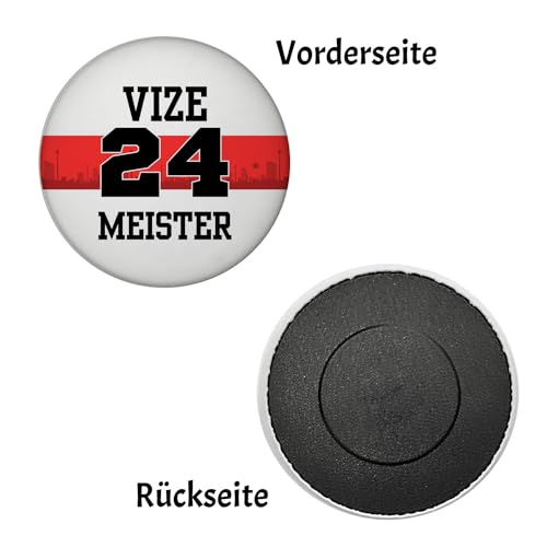 Stuttgart Brustring Magnet rund mit Spruch Vizemeister 2024 Überraschungsvize aus Schwaben Internationale Fußballmeisterschafts-Sensation voller Stolz