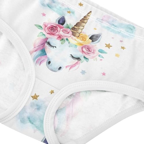 Watercolor Unicorn Face Glitter Horn Toddler Girls's Underwear 2T 202c10134