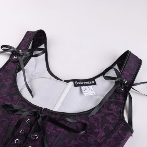 Image of Scarlet Darkness Corset Tops for Women Renaissance Underbust Corset Boned Lace Up Corsets
