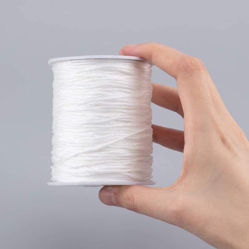 Image of PH PandaHall 1.5mm White Nylon String 100 Yards Lift Shade Cord Blinds Pull String Wind Chime Strings Braided Beading Strings Kumihimo Macrame Thread for Windows Roman Shade Repair Friendship Bracelet