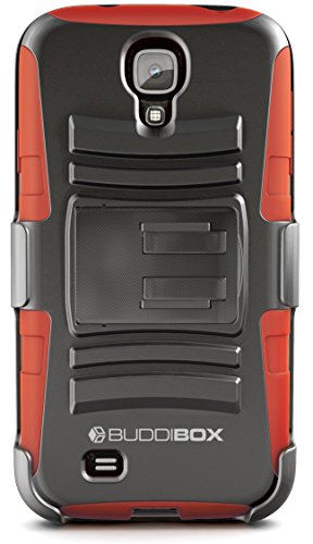Galaxy S4 Case, BUDDIBOX [HSeries] Heavy Duty Swivel Belt Clip Holster with Kickstand Maximal Protection Case for Samsung Galaxy S4, (Red)