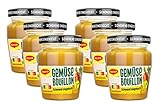 Maggi Gemüse Bouillon, pastöse Gemüsebrühe im Glas, schonend eingekocht, sofort verwendbar & frei dosierbar, 6er Pack (6 x 160g)
