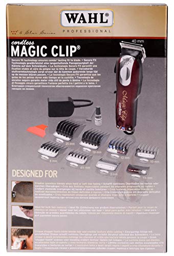Máquina Corte de Cabelo - Magic Clip Cordless, Wahl, 08148-048, Vermelha