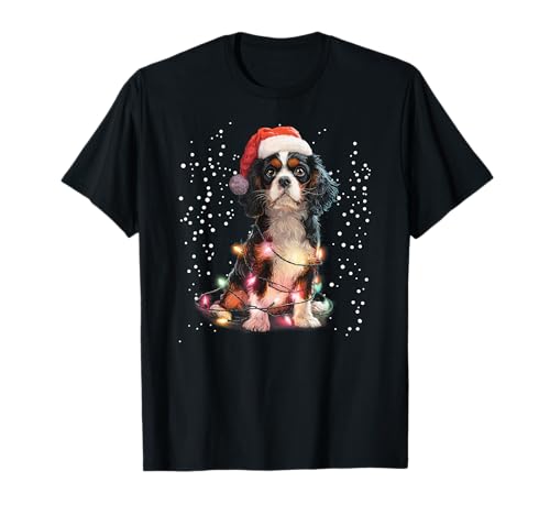 Lumières de Noël Cavalier King Charles épagneul Portant Un Chien T-Shirt