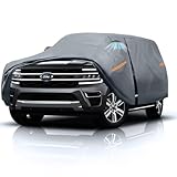 Large SUV Car Cover for Ford Expedition 100% Waterproof All Weather, Heavy Duty Outdoor Full Exterior Covers Rain Sun Wind UV Hail Protection.
