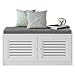 Sturdis Shoe Storage Bench White - Cushion Seat - Adjustable Shelves - Soft-Close Hinges - for Comfort & Style, Perfect for Entryway First Impression!