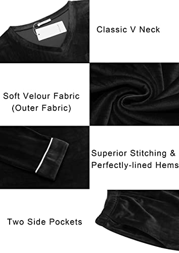 Ekouaer Pj Sets For Women Classic Couples Pajamas Sets Adults Matching Long Sleeve Sleepwear（Black,S #TOP3