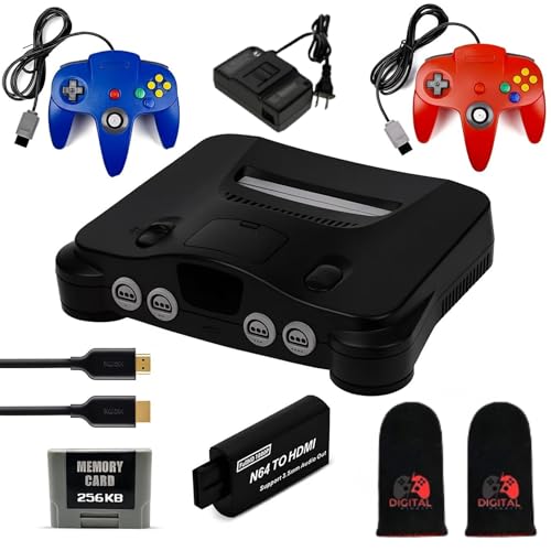 Nintendo 64 Console Premium with 2 Controllers, 256KB Memory Card, HDMI Cable (Renewed)