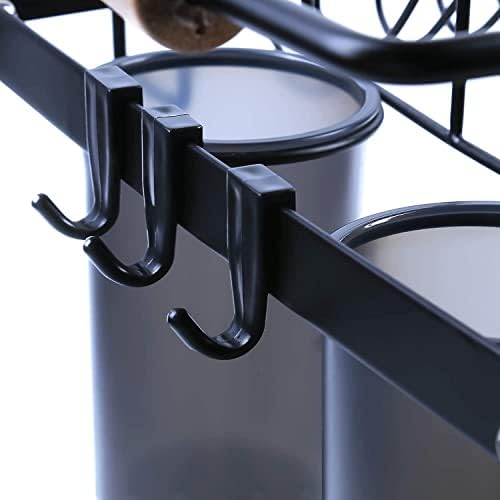 Uten Stainless Steel Draining Rack for Dishes, Dish Drainer with 2 Levels, with Cutlery Holder, Cutting Board Holder, Drip Tray,Non-Slip feet, Easy to Assemble, Robust and Durable for The Kitchen