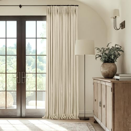 CAPALOCA Linen Pinch Pleated Curtains Blackout 100% Black Out Curtains 96 Inches Long 2 Panels with Hooks, Thermal Insulated Pinch Pleat Drapes for Bedroom, 40Wx96L, Beige - Image 6