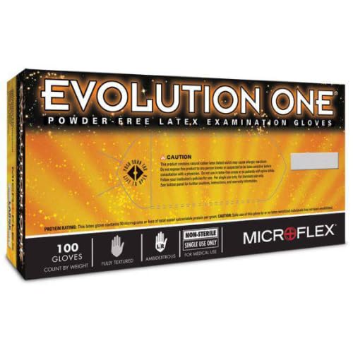 Microflex EV-2050-S Evolution One Latex Exam Gloves Small Powder Free 100/Bx