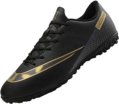 UVCDE Men's Soccer Shoes for Football Athletic Professional CR TF Ground Outsoles AG Team Black