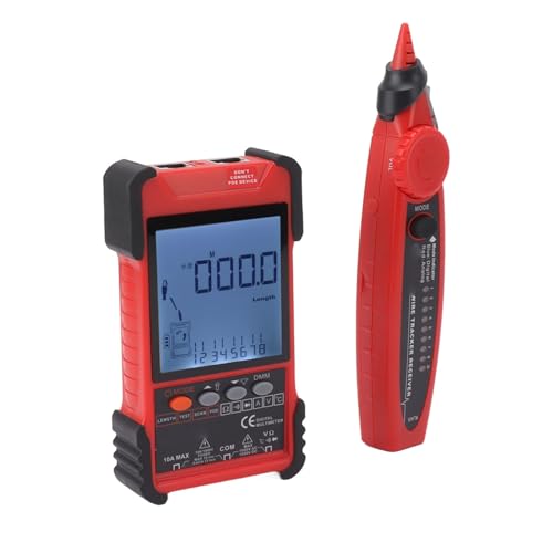 Multímetro digital y probador de cables de red con pantalla LCD Omabeta para medir fallas 4