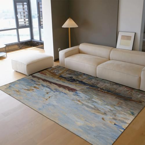 Tapis lavable en machine 120x180cm léger et antidérapant pour salon