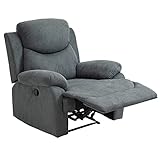HOMCOM Relaxsessel Einzelsofa Liege 150° neigbar Fernsehsessel Leinen Grau 97 x 96 x 105,5 cm