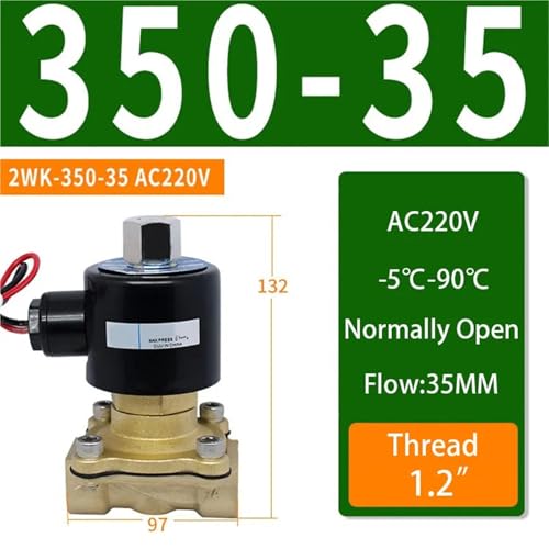 Électrovanne laiton normalement ouverte DC24V vanne d'eau à ouverture continue sans surchauffe