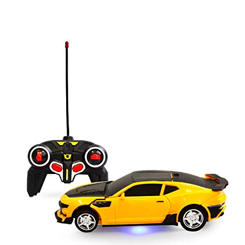 Carrinho Controle Remoto Com Bateria Recarregavel Vira Robo Mega Compras 2244 (AMARELO)