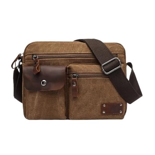 Multi-functional Vintage Shoulder Bag, Canvas, Men Casual Crossbody Bag, Multi Pocket, for Work Business Office Travel