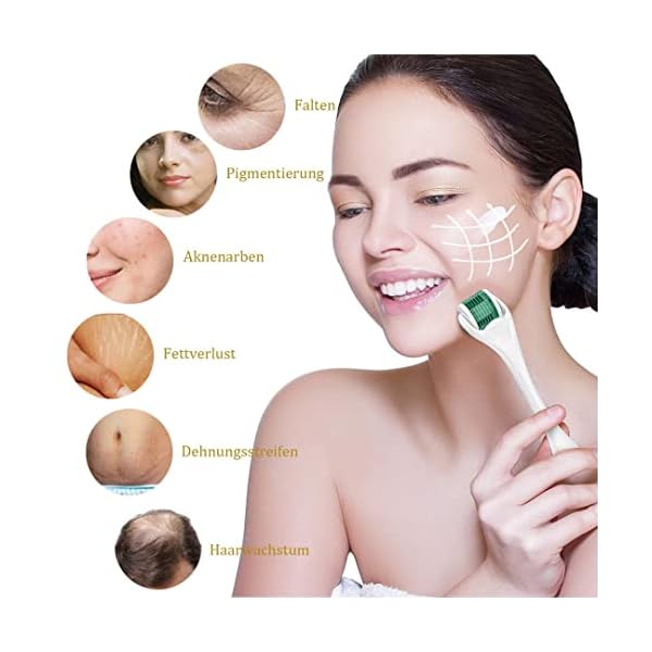 DermaRoller Microneedling Roller mit 540 Nadeln, Micronadeln Derma Roller 0,5 mm für Gesicht und Körper, effektiv gegen Falten, große Poren, Dehnungsstreifen, Haarverlust, Narben, Hyper-Pigmentierung – Bild 7
