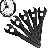 Konusschlüssel Set für Fahrrad, 5 Stücke Präzisions Kegelschlüssel 13/14/15/16/17mm aus Kohlenstoffstahl Konusschlüssel Set Fahrrad Nabenschlüssebuste Fahrradwerkzeuge für Nabe, Achse & Schaltung