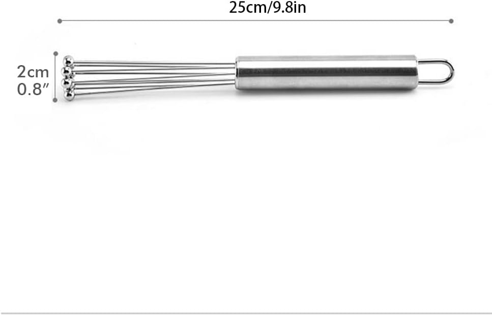 Stainless Steel Balls Whisk Egg Beater Durable Mixing Tool for Cooking and Baking 21cm 1 Unit (Silver)