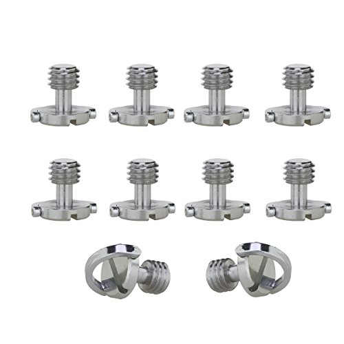 Haoge 3/8" D-Ring Stainless Steel Mounting Fixing Screw For Camera Tripod Monopod Quick Release Plate (Pack Of 10) #TOP2