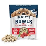 Barkley’s Bowls, Freeze-Dried Raw Beef Dog Food, Fresh Whole Food Ingredients with Farm-Raised Beef, Grain Free, High Protein for Balanced Nutrition, Dog Treats or Topper, 16 Oz Bag