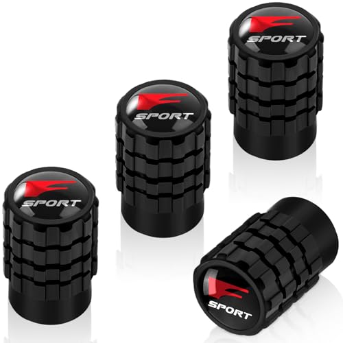 4pcs Tire Valve Stem Caps for Lexus f Sport Series Stem Cap Universal Car Air Cover Car Accessories for Cars SUV Truck Motorcycles Black