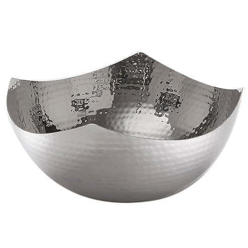American Metalcraft SBH7 Squound Hammered Bowl, Stainless Steel, 11" Diameter, 3" Height, 126 oz. Capacity by American Metalcraft - Used condition - US$36.96