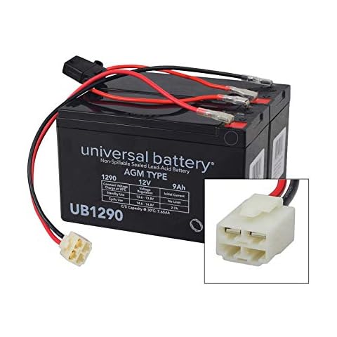 AlveyTech 24 Volt Battery Pack for Razor Dirt Quad (9 Ah, with Harness) - Replacement SLA AGM Deep Cycle Rechargeable set of x2 (12V) Batteries, Electric Power Parts for ATV Bike Scooter Cover