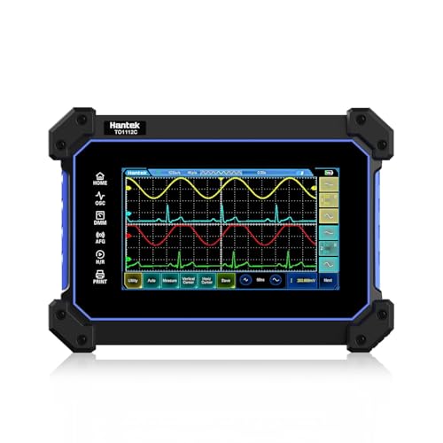 Image of Hantek TO1112C Touch Screen Tablet Oscilloscope, 2 Channel Handheld Digital Oscilloscope with Multimeter, 110MHz