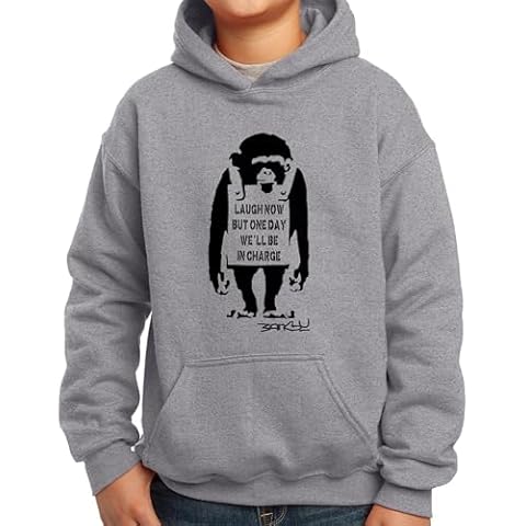 Nutees Banksy Laugh Now Monkey Hoodie for Kids Cover