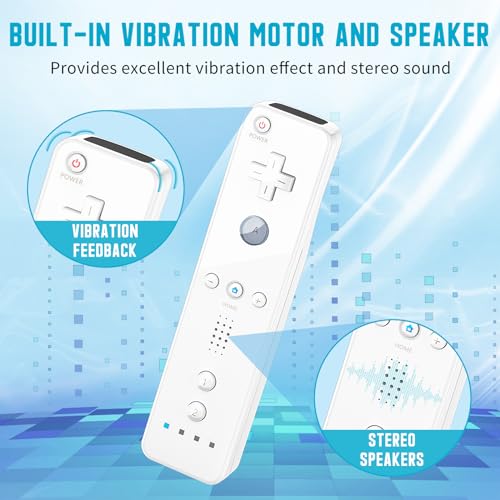 Image of Gamrombo Wii Controller, Wii Remote Controller, Support Speaker and Dual Vibration Compatible with Nintendo Wii /Wii U, 2 Pack