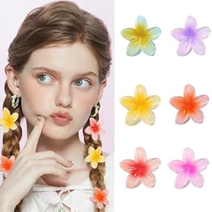 Loomify 6 Piezas Pinzas de Garra Flor, Clips de Flor Pequeños de 4 cm, Clips de Garra Adorables, Pinzas de Pelo Antideslizantes para Mujeres y Niñas, Accesorios para Peinados para Fijar el Cabello