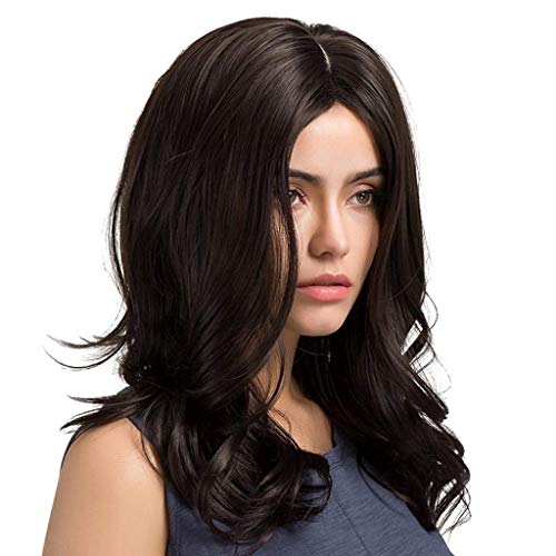 Image of Tressedup Hair with Hair Bangs Medium Long Straight Layered Synthetic Hair Wigs for Women