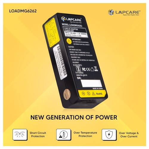 Image of Lapcare Laptop Charger 65W watt 4.5mm tip AC Power Adapter(Power Supply) for Dell Inspiron 13 14 15,3000 5000 7000 Series,5558 5755 3147 7348-2in1 5555 5559,0G6j41,0MGJN,Mgjn9