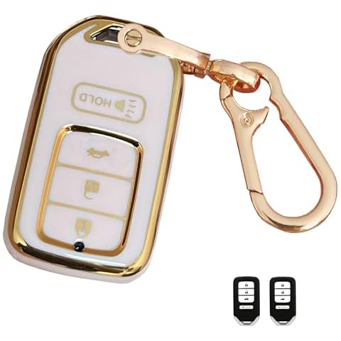 QIXIUBIA Pink for Honda Key Fob Cover Smart Key with Keychain Fits for Honda Accord Civic CRV Pilot Odyssey Passport Key Shell (4-Button) Cover