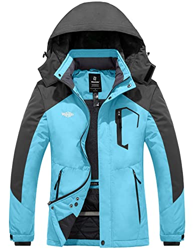Wantdo Femme Veste de Ski Isolante Imperméable Veste Hiver Chaude