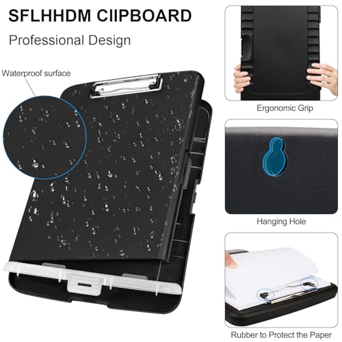 SFLHHDM Clipboard with Storage for Office Supplies Clip Boards 8.5x11 with Storage for Nurse, Side Open Nurse Clipboards Foldable Storage Clipboard, Plastic Clipboards with Low Pro image 1