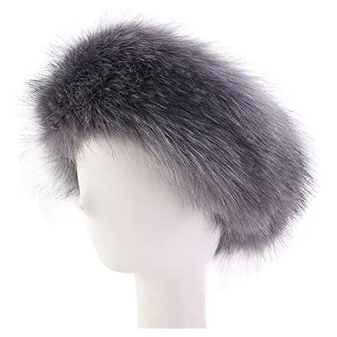KGM Accessories Luxury designer Faux Fur head band (Charcoal), 10 cm wide Cover