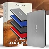 Storite Externe Festplatte 1 TB USB 3.0 Leichte Datensicherungs- und Speicherfestplatte Tragbare Gaming-Festplatte Speichererweiterungsfestplatte für Spiele Laptop PC Mac Desktop (Silber)