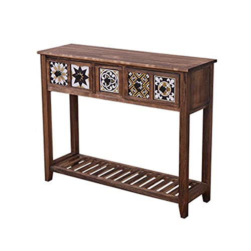 C-J-X TABLE Mesa De Consola De 80/100 / 116cm, Madera Sólida Retro Mesa Larga del Hotel Apartamento Mesa De Centro De La Mesa De La Boda Decoración(Size:100 * 32 * 80CM) Cover