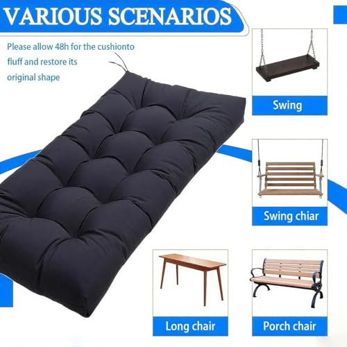 AQIGR Cojines para Bancos de Interior y Exterior, Cojín Blando con Base Antideslizante para Banco de Madera,Asientos de Sofa, Palets, Porche, Jardín, Terraza y Más(Beige,50x50cm/20x20in) - imagen 2