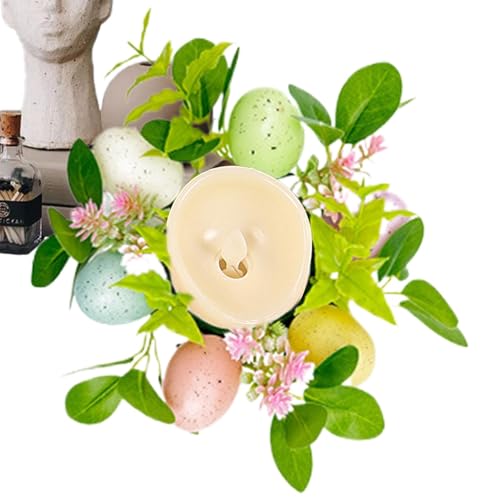 Ghirlanda di candele, anelli, piante artificiali, ghirlanda di candele pasquali, decorazione da scrivania, decorazione per candele, decorazione da tavolo, centrotavola per camera da letto