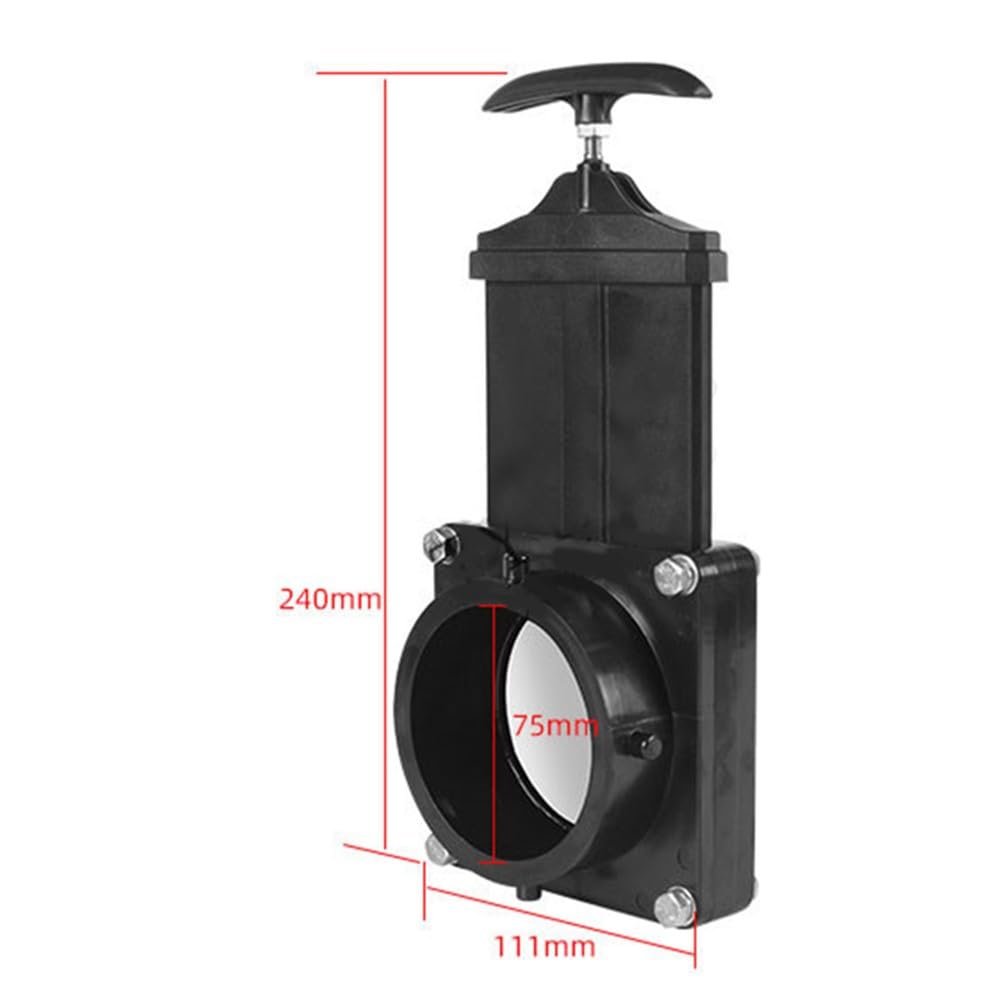 Valvola di scarico per camper, valvola per acque reflue, valvola fognaria da 7,6 cm, montaggio di drenaggio in ABS nero per modifica del serbatoio del rimorchio del camper