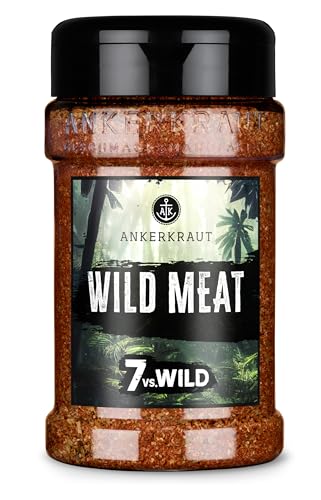 Ankerkraut Wild Meat, Sonder-Edition zur Serie 7 vs. Wild für herzhaft-wilden Fleischgenuss, lecker Rind, Hähnchen & Wild Fleisch zubereiten, mit Paprika edelsüß, Pfeffer & mehr, 200 g im Streuer