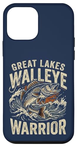 Great Lakes Walleye Warrior Vintage Fishing Angler Lake Fish �X�}�z�P�[�X iPhone 12 mini �p