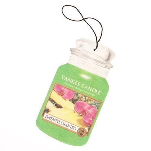 Yankee Candle Paper Car Jar Hanging Air Freshener Pineapple Cilantro Scent - 3 PACK