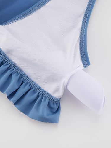 Image of ESHOO Girls Swimsuits 3 Piece Bikinis Sets with Cover Up Skirt Warp Bathing Suit Beach Swimwear for Teen Girls 10-14 Years