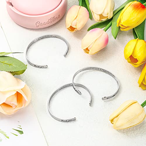 Fumete 12 Pcs Inspirational Bracelets for Women Thank You Gifts for Women Motivational Engraved Coworker Employee Bracelets4